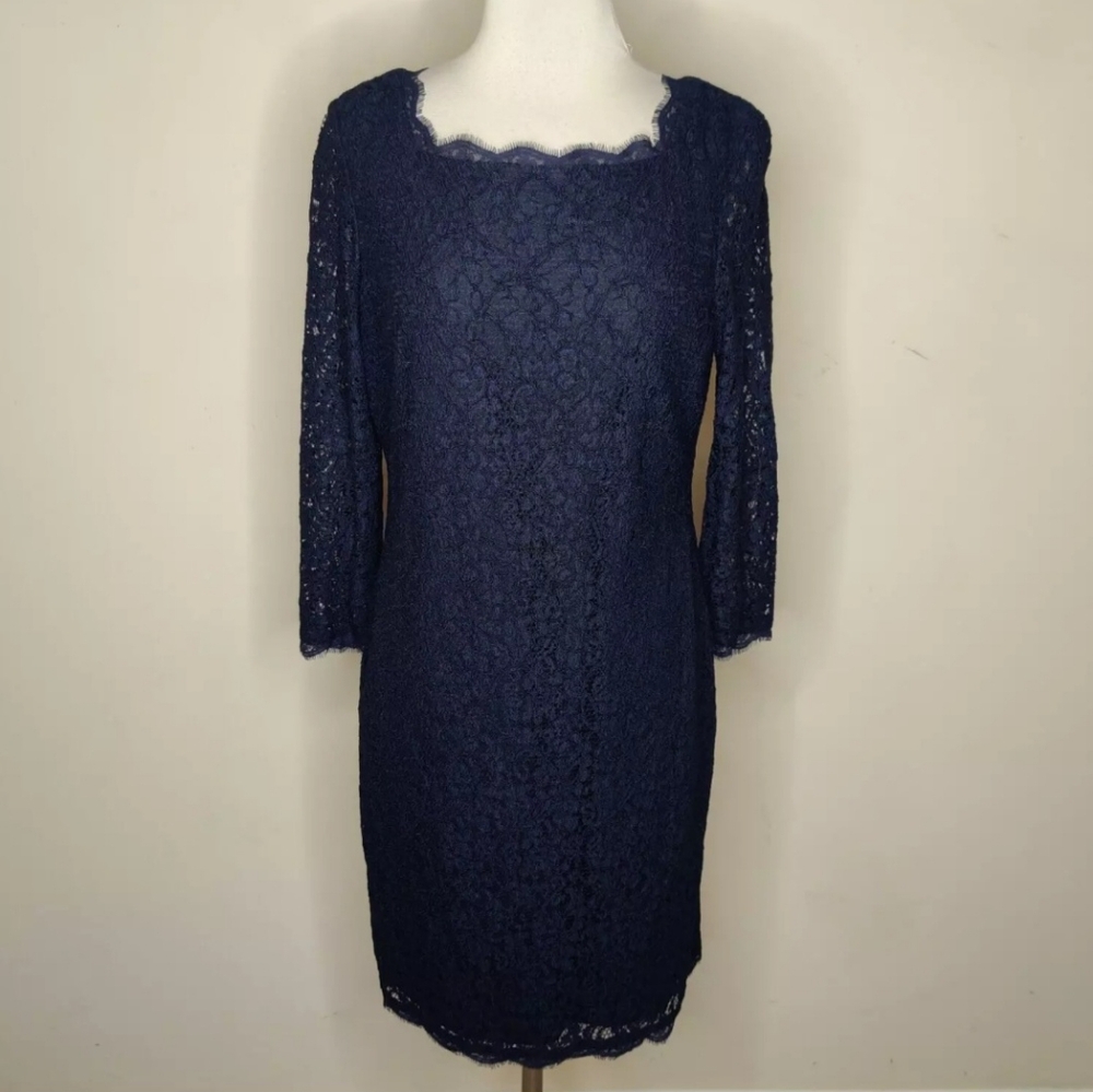 Adrianna Papell Navy Lace Dress size 16